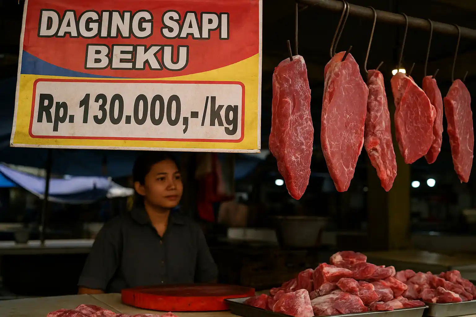 Harga Daging Beku Tanjungpinang Naik Tajam Akibat Stok Kosong