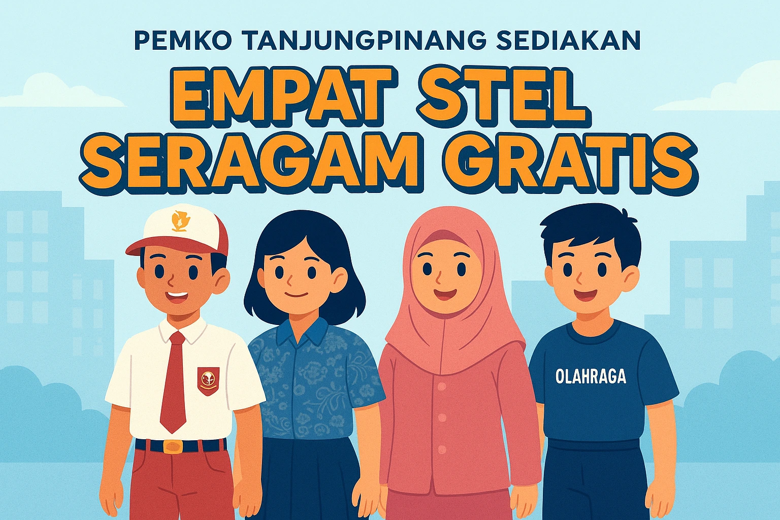 Pemko Tanjungpinang Bagikan 4 Stel Seragam Gratis untuk Siswa SD dan SMP
