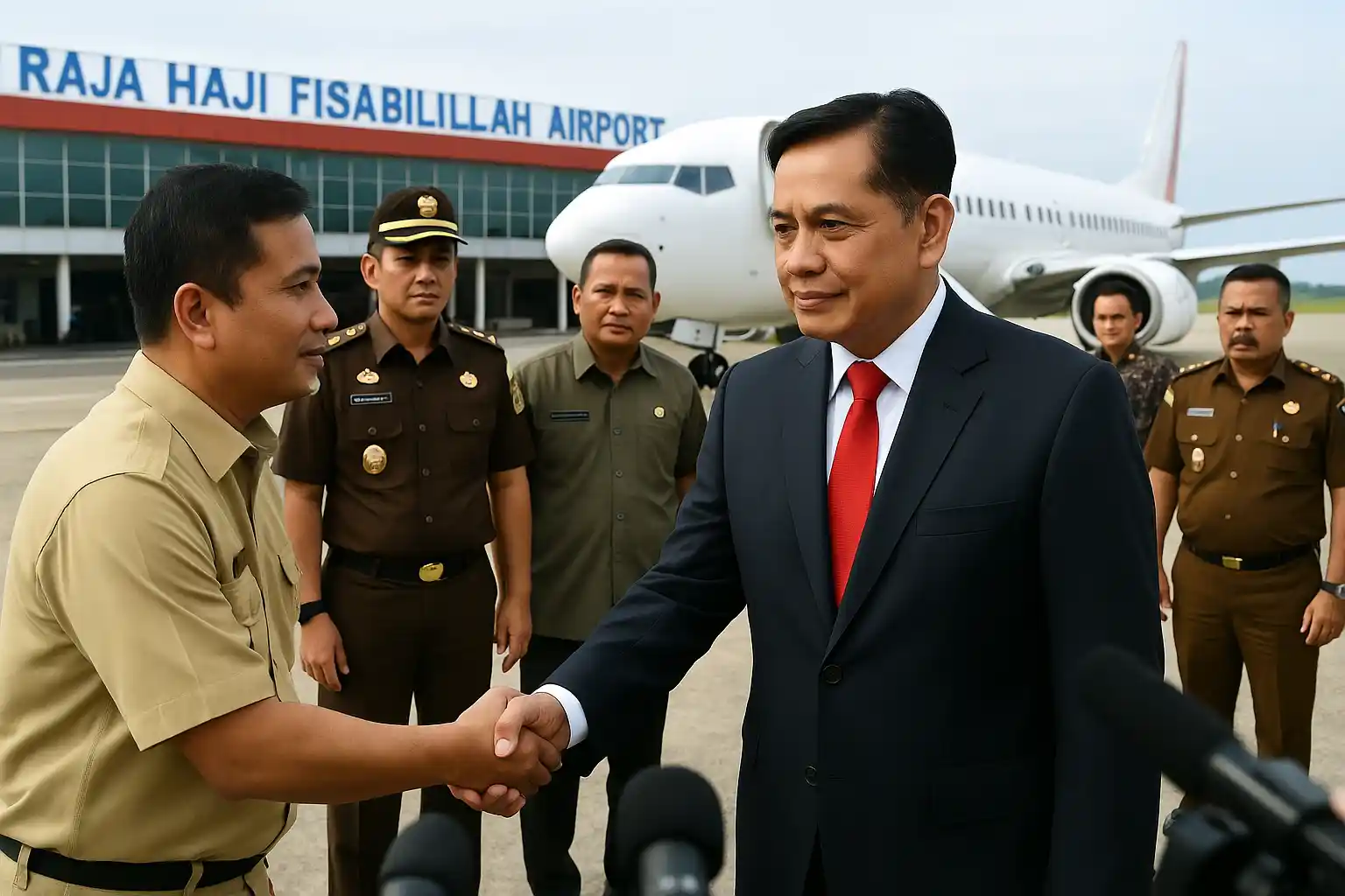 Sekda Zulhidayat Sambut Wakil Jaksa Agung di Bandara RHF