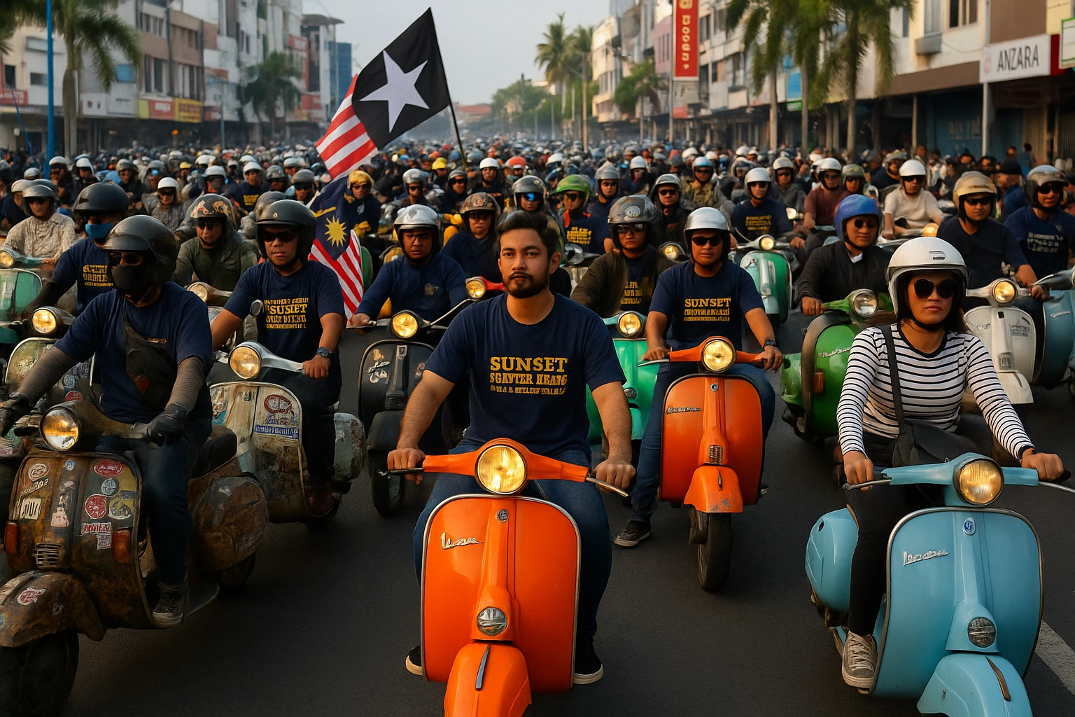 Sunset Scooter Parade 2025 Tanjungpinang Gaet 250 Vespa Asing-Lokal, Dorong Wisata dan Ekonomi Kreatif Kepri