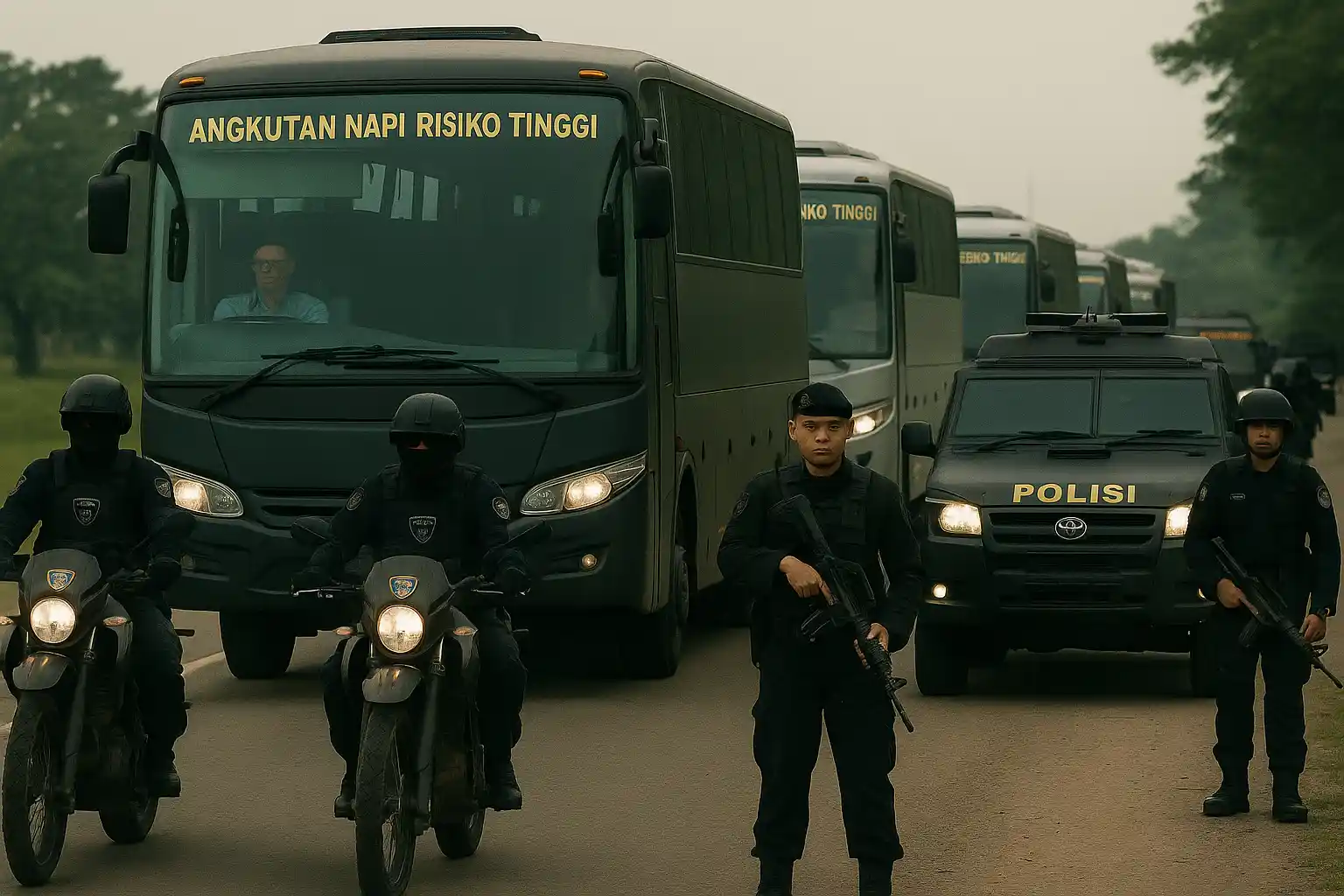 57 Warga Binaan High Risk Kepri Dipindah ke Nusakambangan