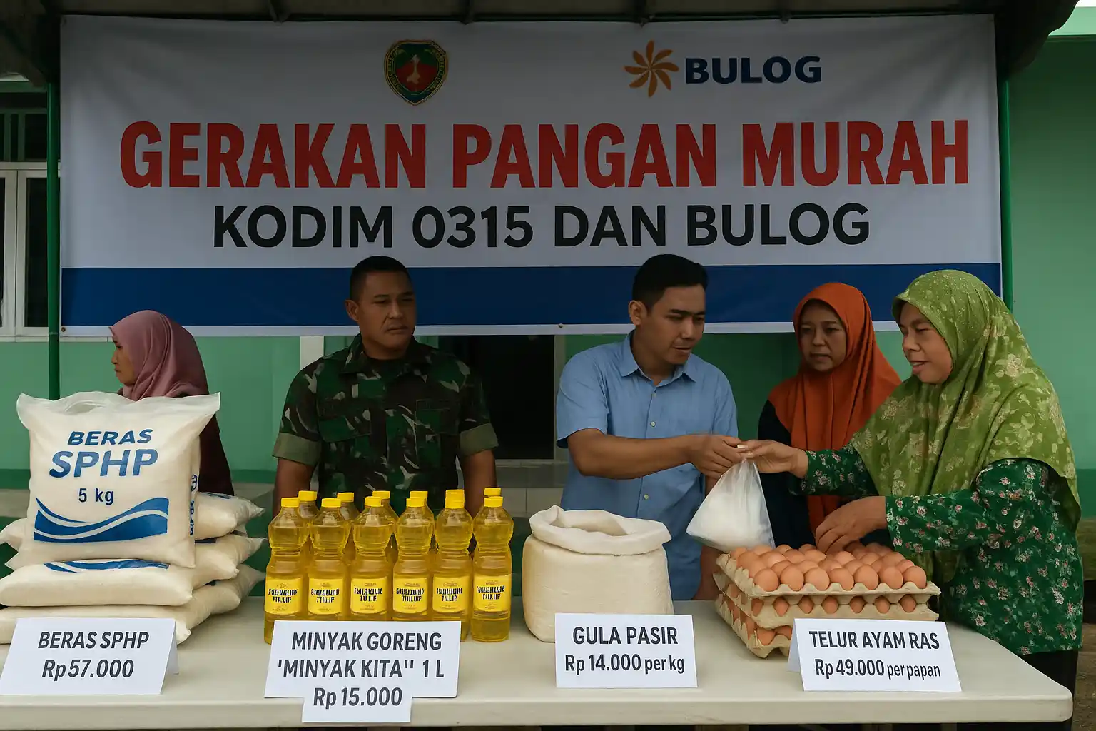Gerakan Pangan Murah Kodim 0315 dan Bulog