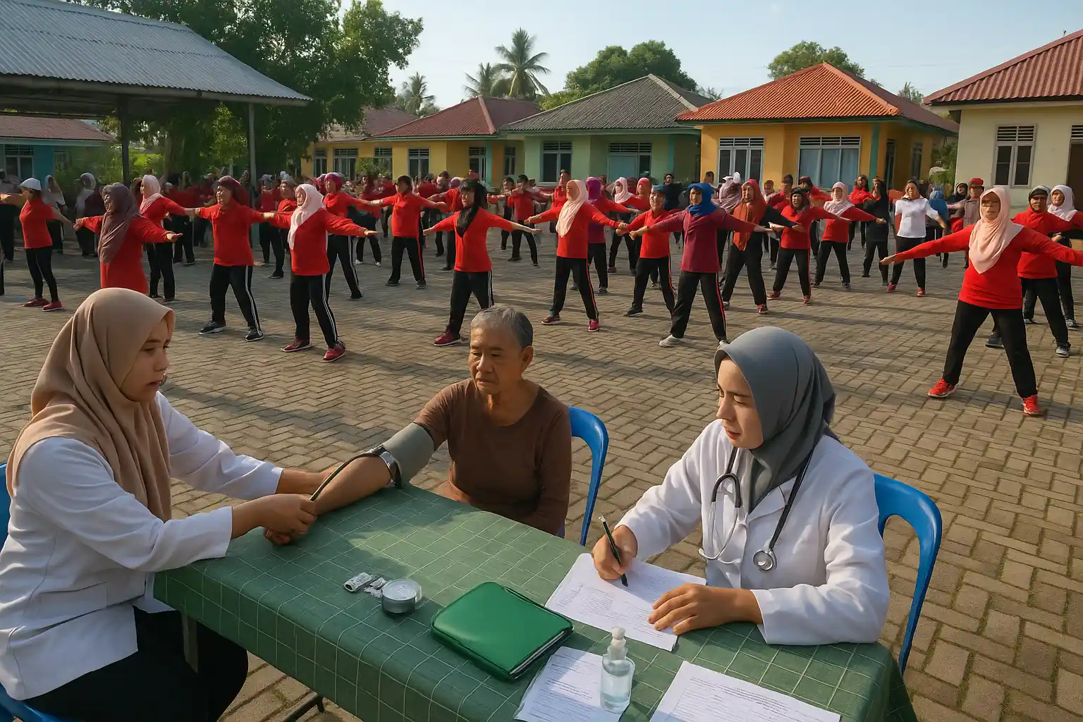 Senam dan Periksa Kesehatan Gratis di Batu IX