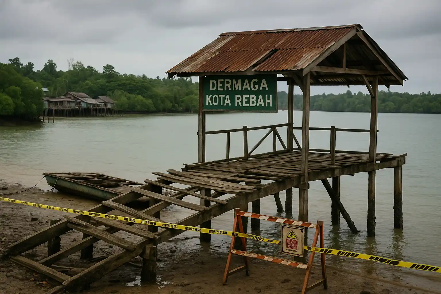 Dermaga Kota Rebah Rusak Parah Butuh Perbaikan