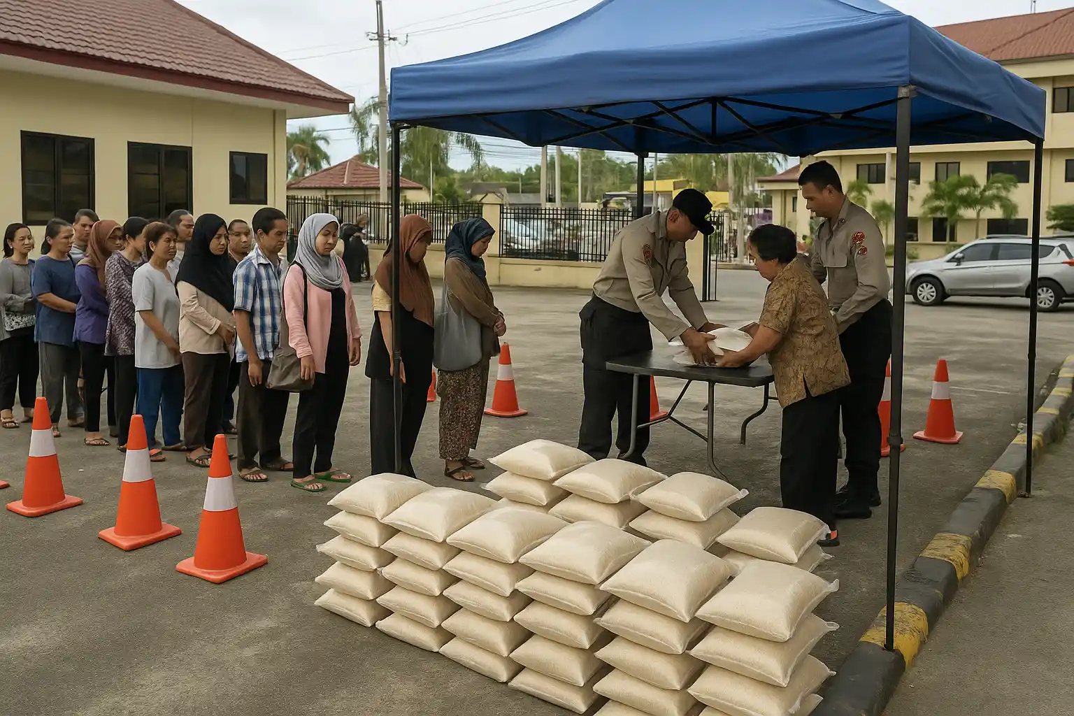Operasi Beras SPHP Polsek Tanjungpinang Diserbu Warga