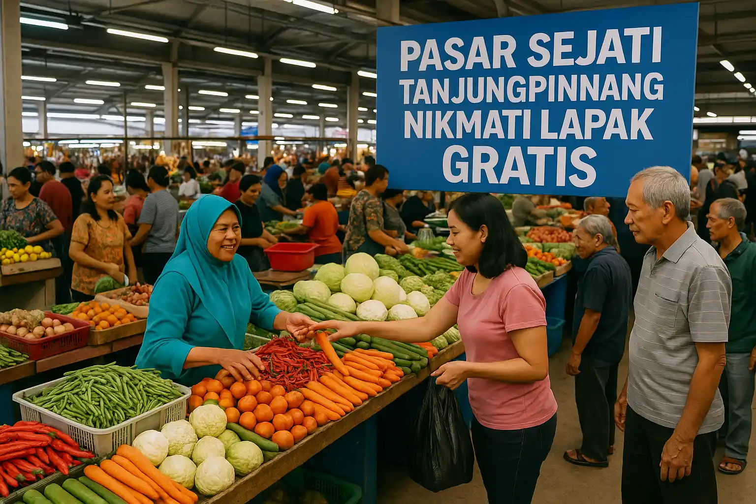 Pedagang Pasar Sejati Tanjungpinang Nikmati Lapak Gratis
