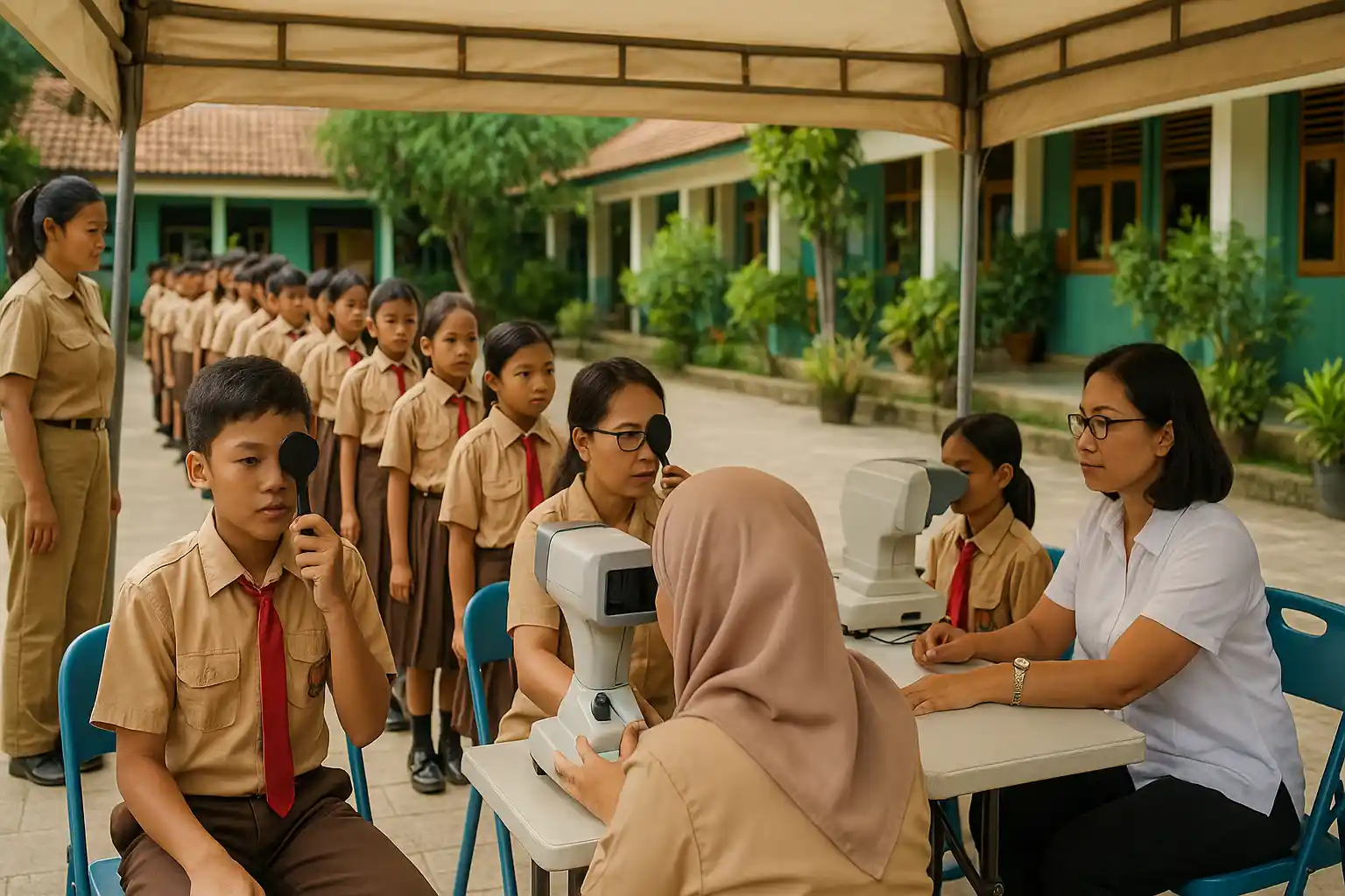 Pemeriksaan Mata Pelajar Rayakan Hari Penglihatan