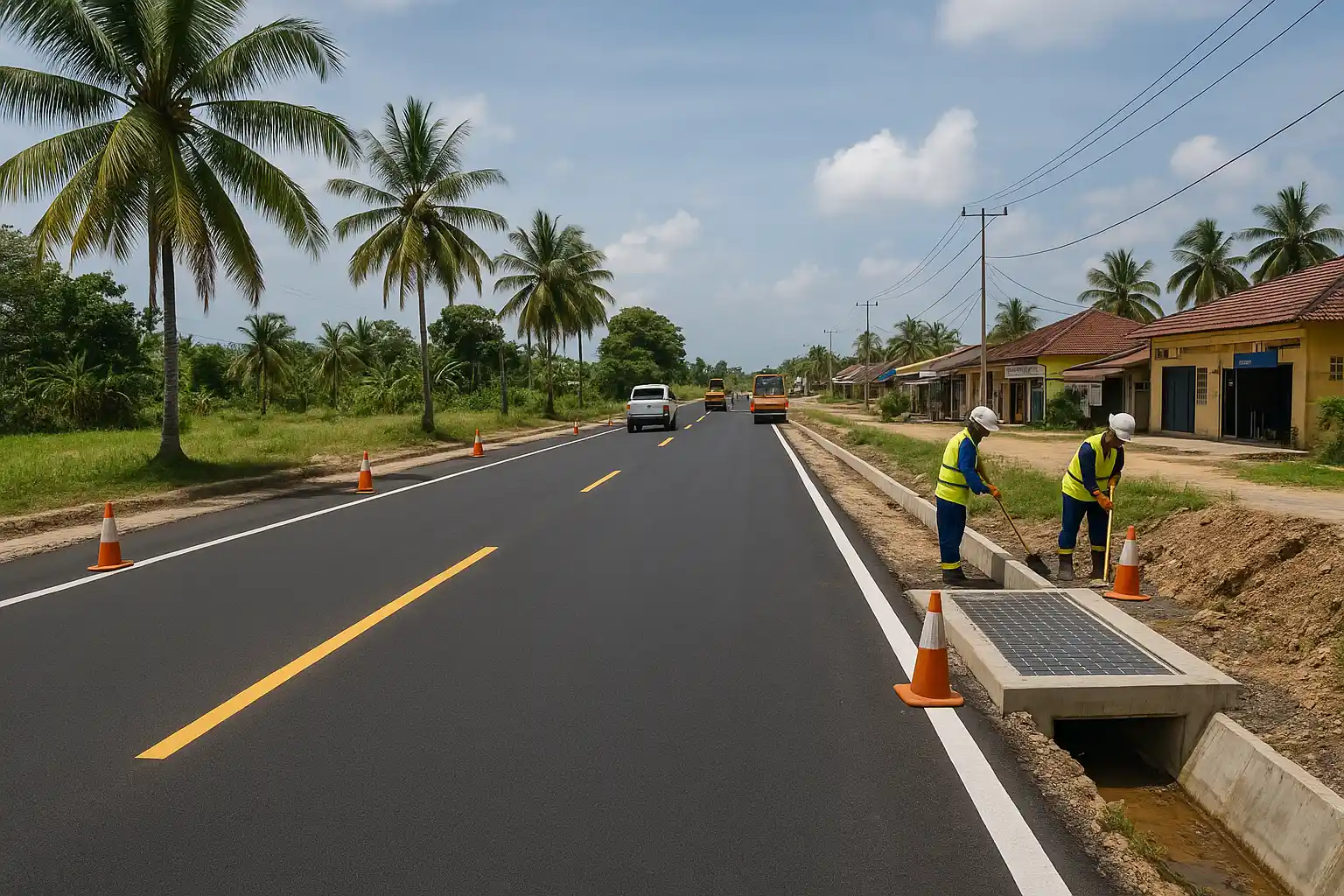 Progres Perbaikan Jalan Tanjungpinang Bintan Rampung