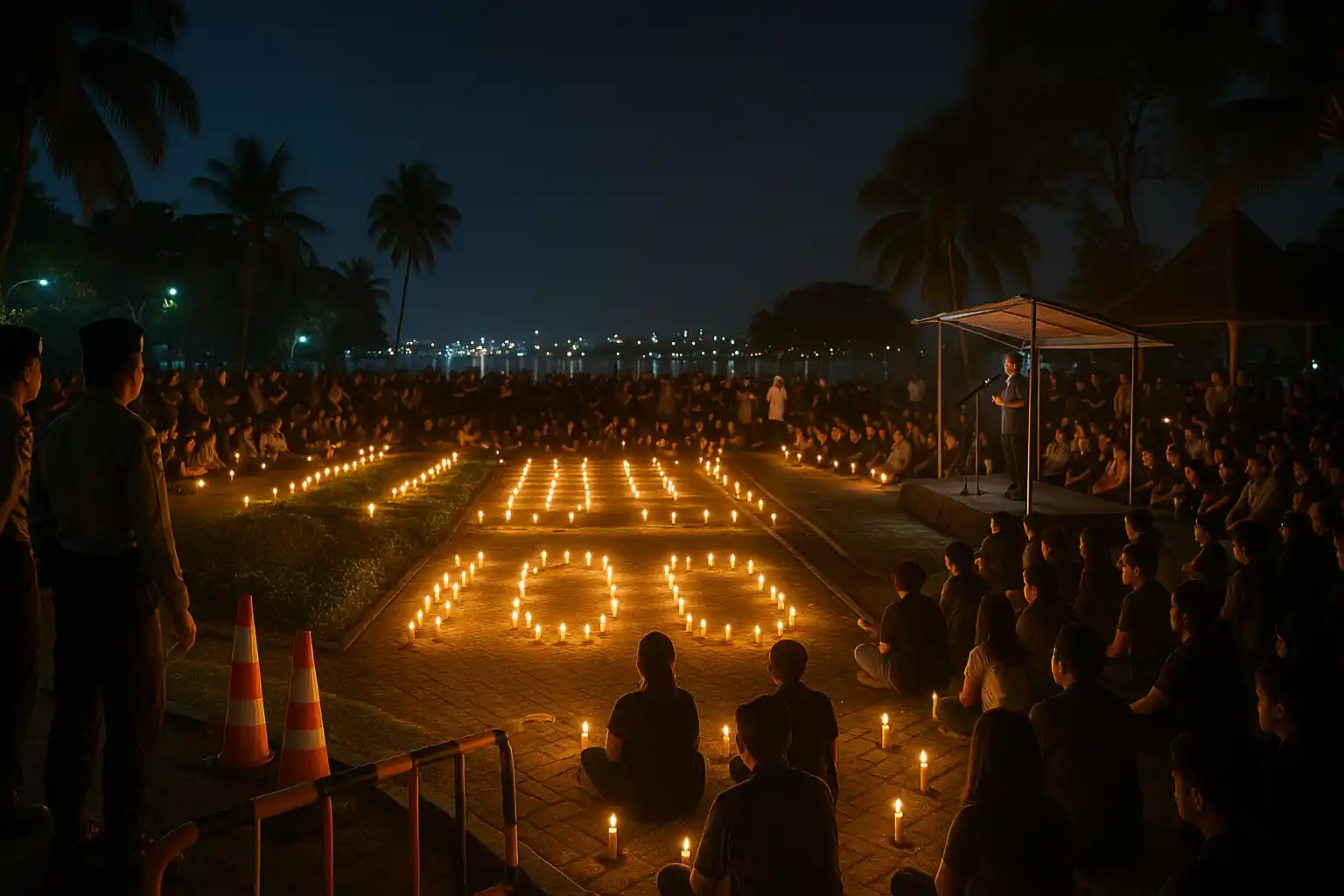 Aksi 1000 Lilin Tanjungpinang Mimbar Bebas Damai Malam