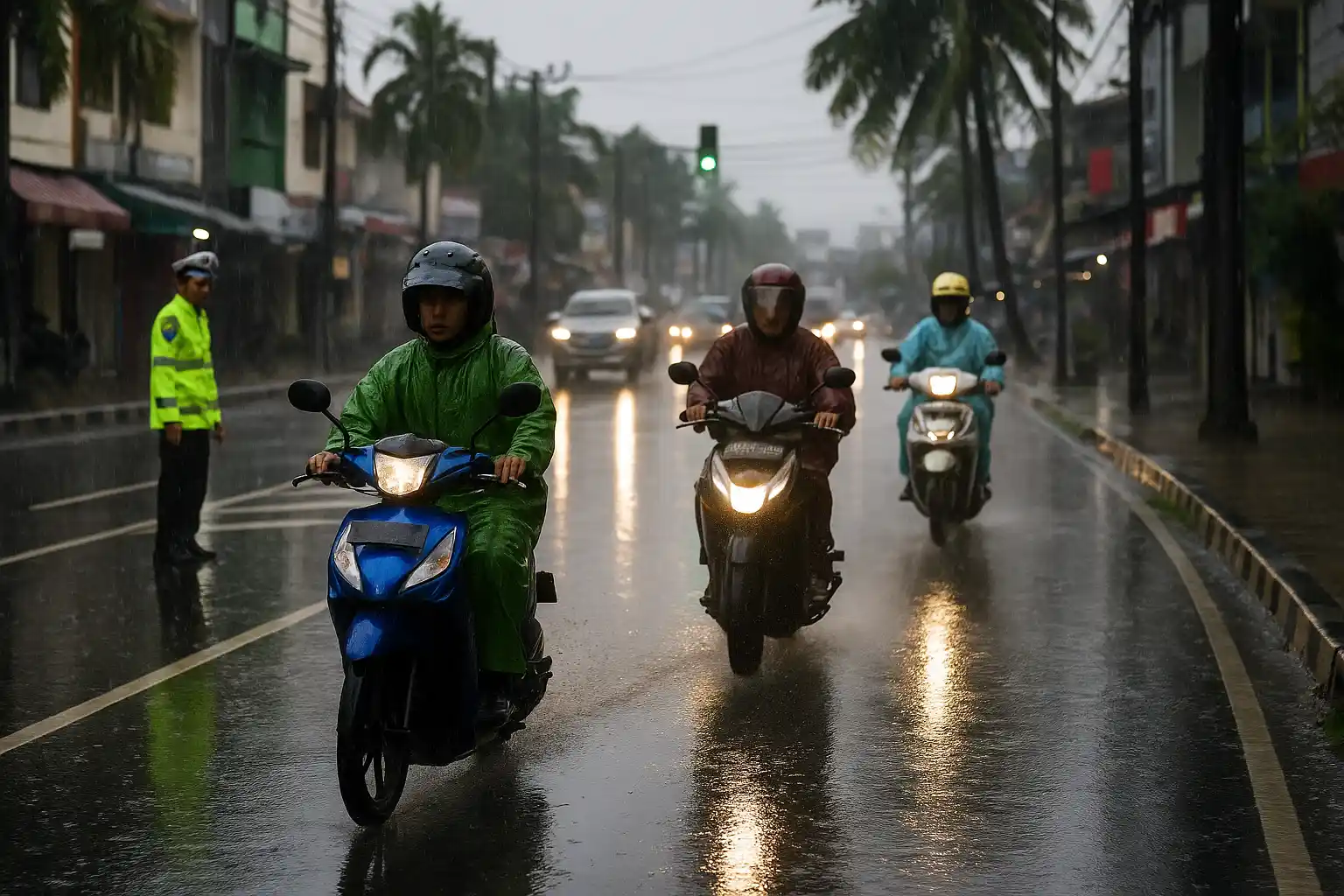 Waspada Jalan Licin Saat Musim Hujan di Kepri