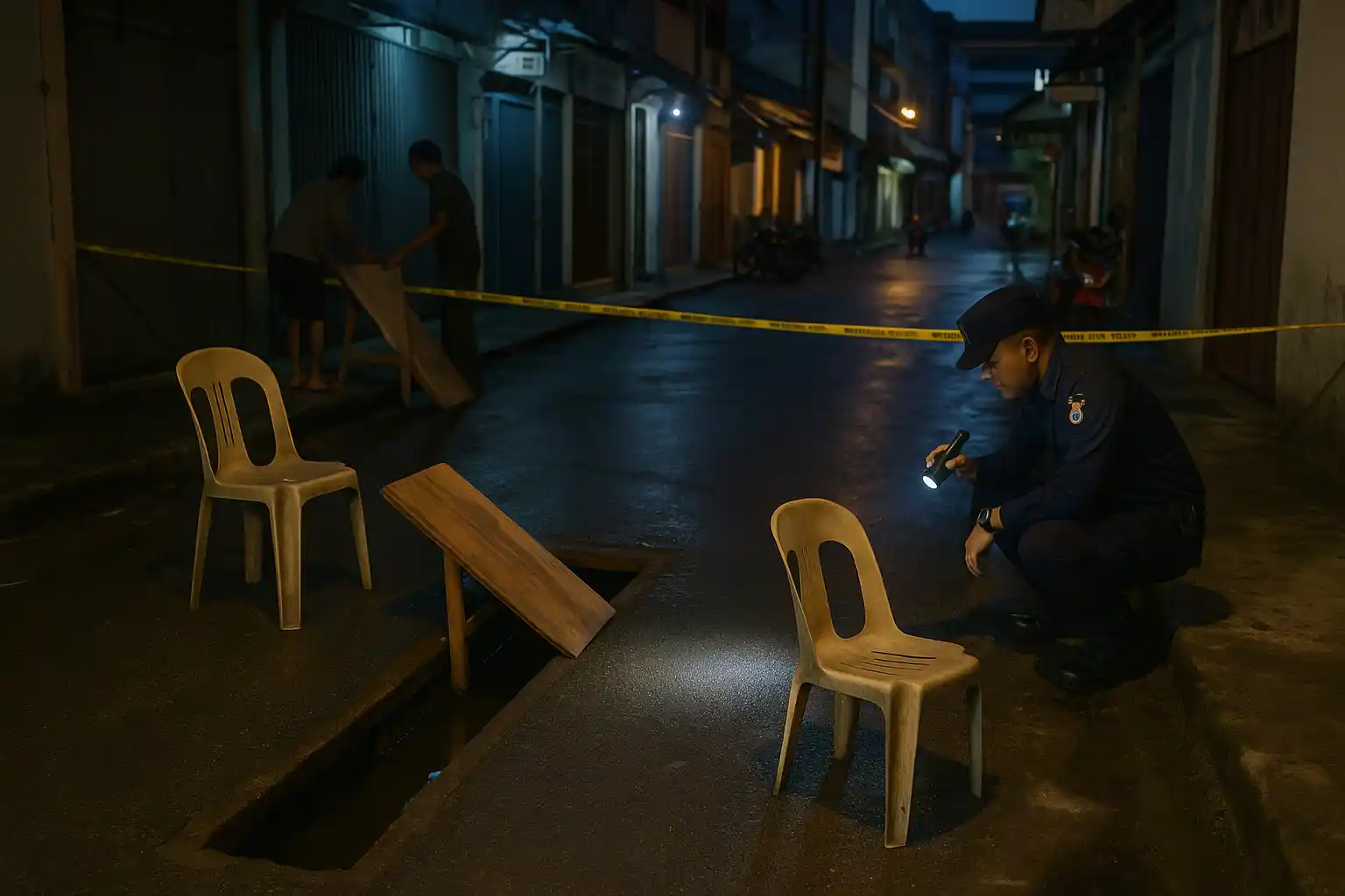 Pencurian Penutup Selokan di Gang Skip I Tanjungpinang