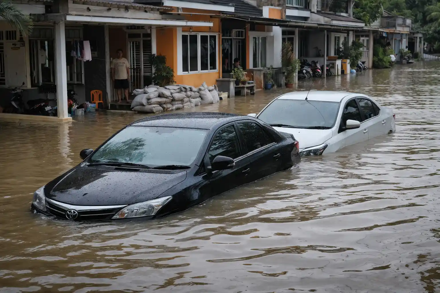 Banjir Batu 9 Tanjungpinang Rendam THI dan Mobil Warga