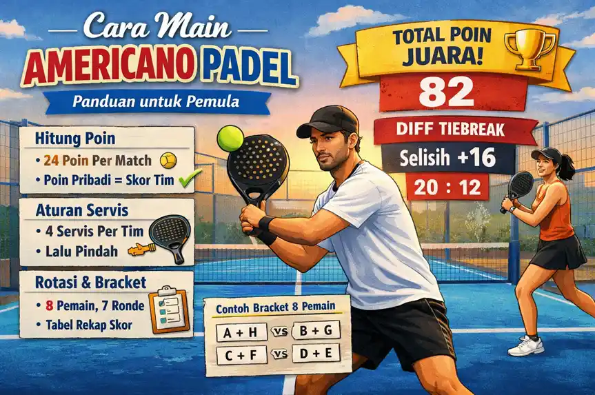 Cara Main Americano Padel: Hitung Poin & Bracket Pemula