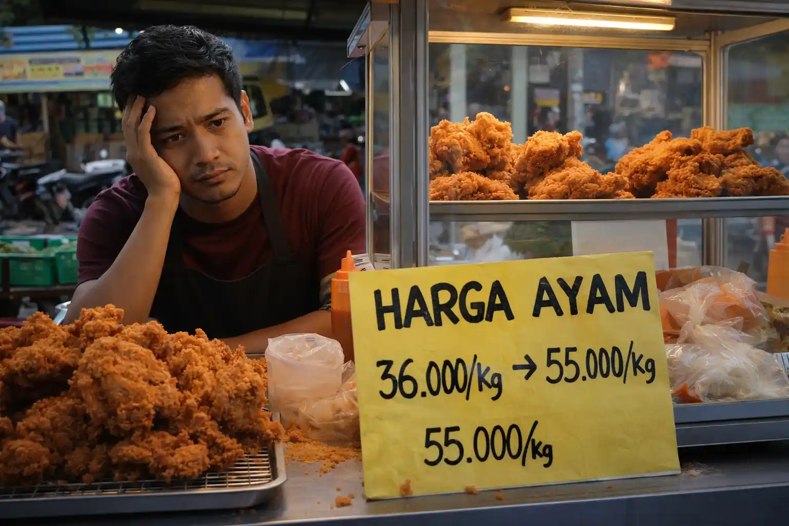 Harga Ayam Mahal Tanjungpinang Bikin Pedagang Krispi Resah