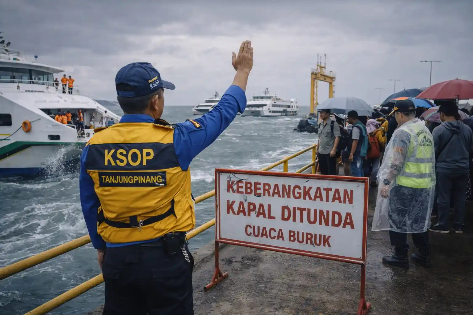 Keberangkatan Kapal Ditunda Saat Cuaca Ekstrem Nataru