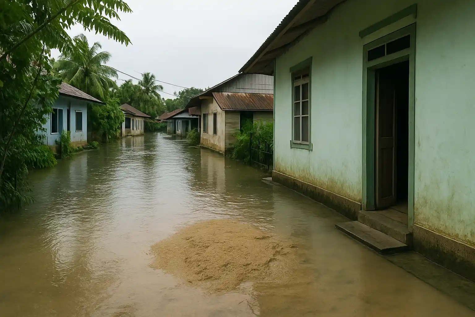 Pasang Laut Kampung Boyan Dipantau Polres Lingga Ketat