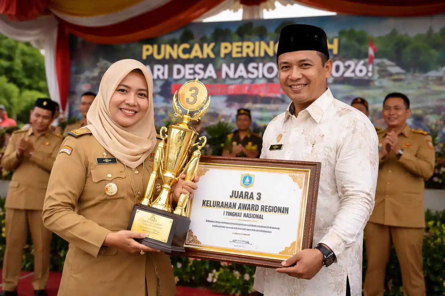 Bukit Cermin Kelurahan Berprestasi Raih Juara 3 Nasional
