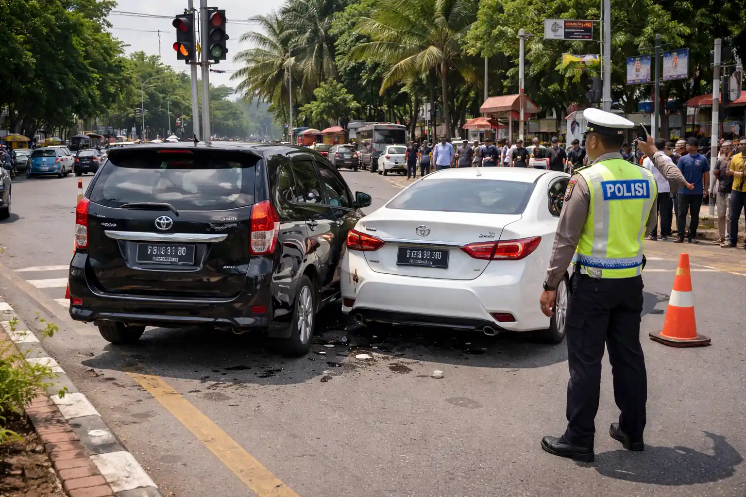 Tabrakan Simpang Pamedan Picu Macet Siang Tanjungpinang
